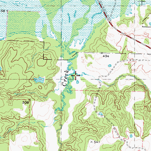 Topographic Map of Summer Branch, TX