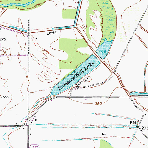Topographic Map of Summer Hill Lake, TX