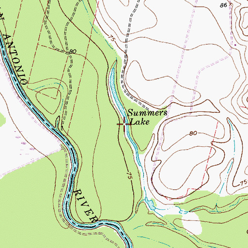 Topographic Map of Summers Lake, TX