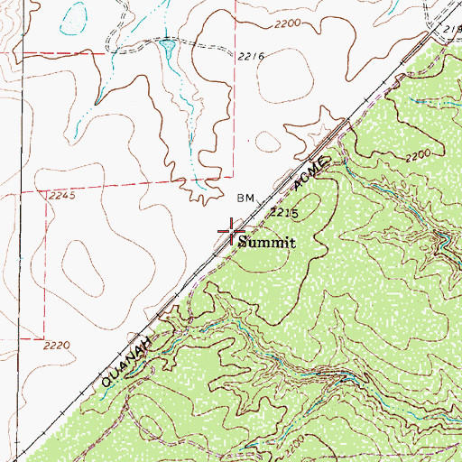Topographic Map of Summit, TX