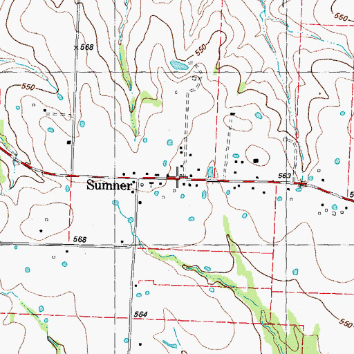 Topographic Map of Sumner, TX