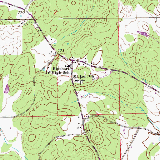 Topographic Map of Mount Zion Cemetery, AL
