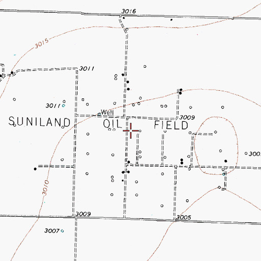 Topographic Map of Suniland Oil Field, TX