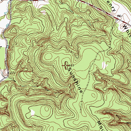 Topographic Map of Sunshine Mountain, TX