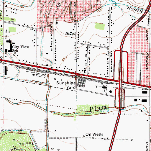 Topographic Map of Sunshine Yard, TX