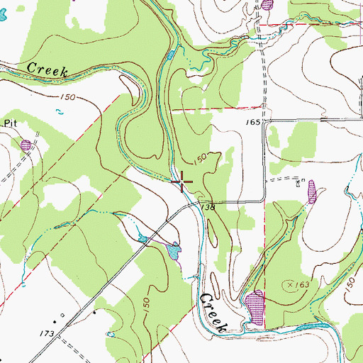 Topographic Map of Supplejack Creek, TX