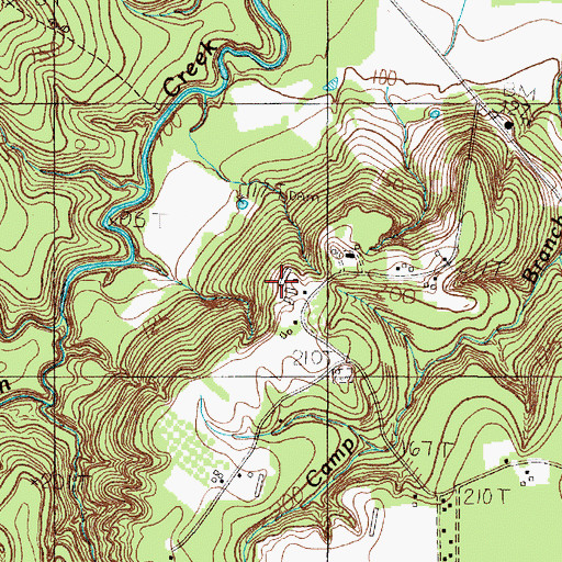 Topographic Map of Supps Cemetery, TX