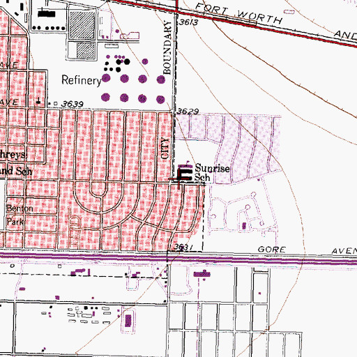 Topographic Map of Surprise School, TX