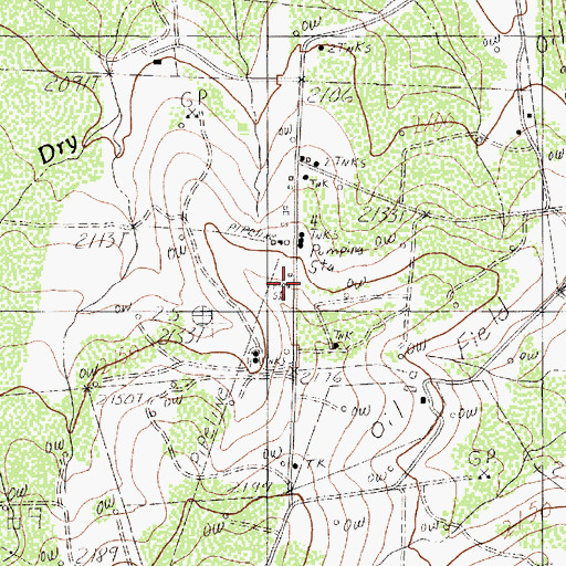 Topographic Map of Susan Peak Oil Field, TX