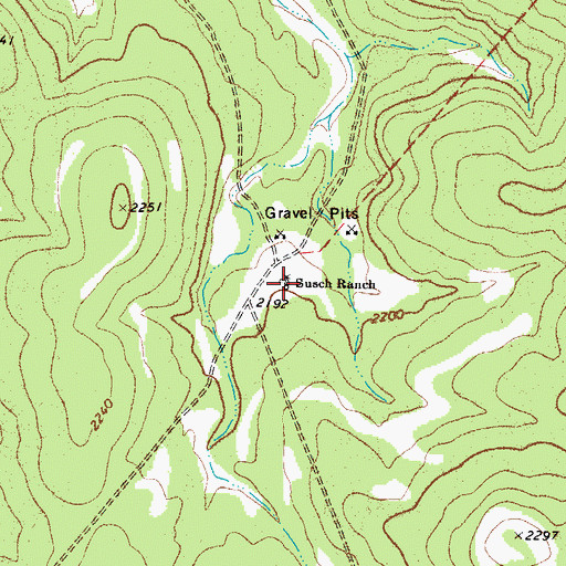 Topographic Map of Susch Ranch, TX