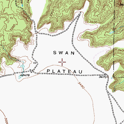 Topographic Map of Swan Plateau, TX
