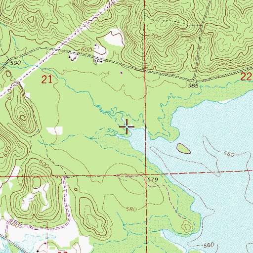 Topographic Map of Muddy Branch, AL