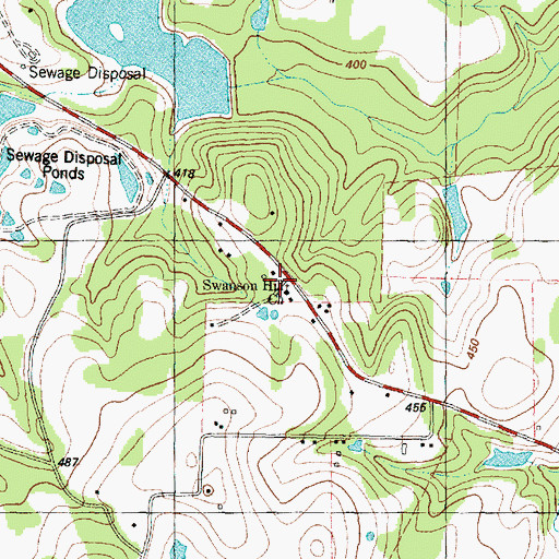 Topographic Map of Swanson Hill Church, TX