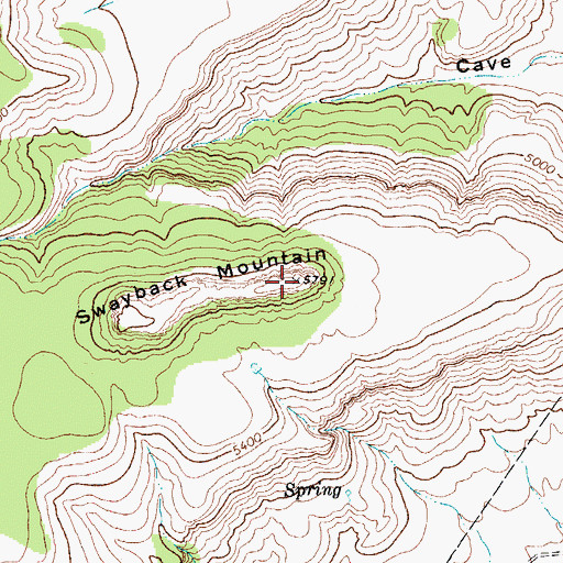 Topographic Map of Swayback Mountain, TX