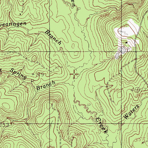 Topographic Map of Swearingen Branch, TX