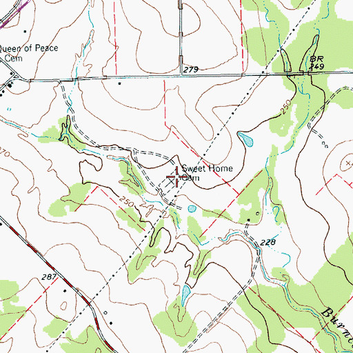 Topographic Map of Sweet Home Cemetery, TX
