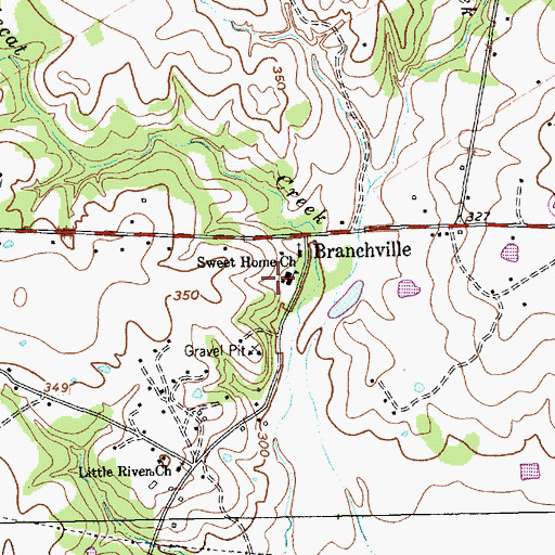Topographic Map of Sweet Home Church, TX