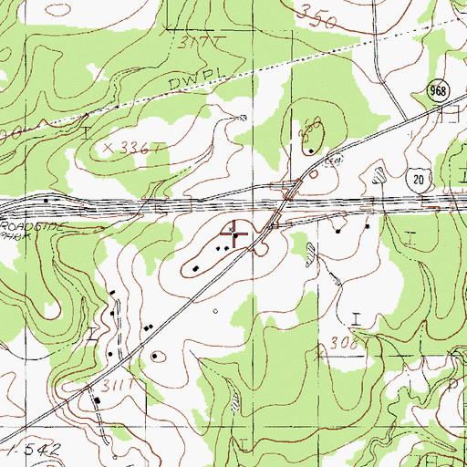Topographic Map of Sweet Home Church, TX