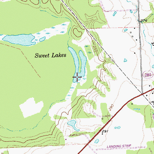 Topographic Map of Sweet Lake, TX