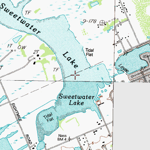 Topographic Map of Sweetwater Lake, TX
