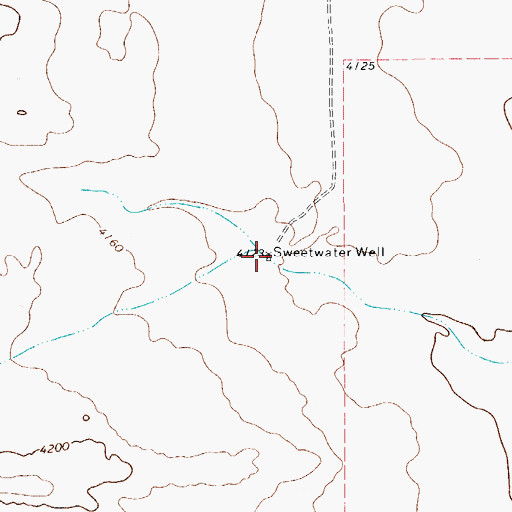 Topographic Map of Sweetwater Well, TX