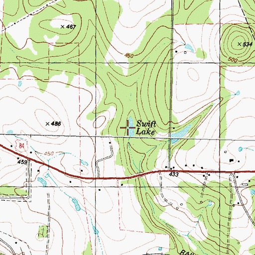 Topographic Map of Swift Lake, TX