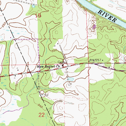 Topographic Map of New Bethel Cemetery, AL
