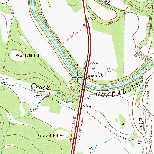 Topographic Map of Swine Creek, TX