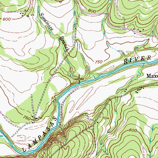 Topographic Map of Sycamore Branch, TX
