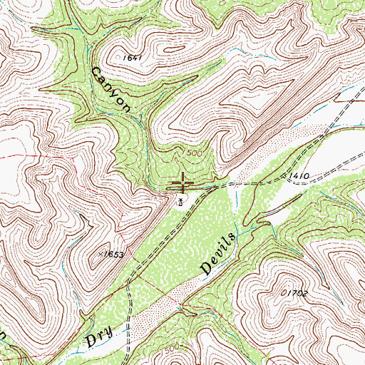 Topographic Map of Sycamore Canyon, TX