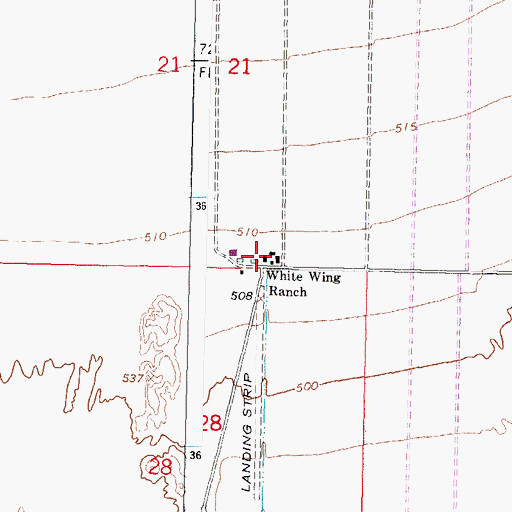 Topographic Map of White Wing Ranch, AZ