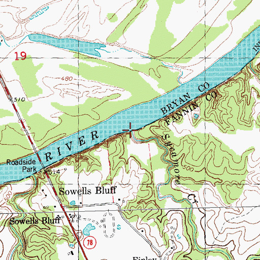 Topographic Map of Sycamore Creek, TX