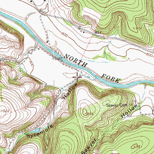 Topographic Map of Sycamore Hollow, TX