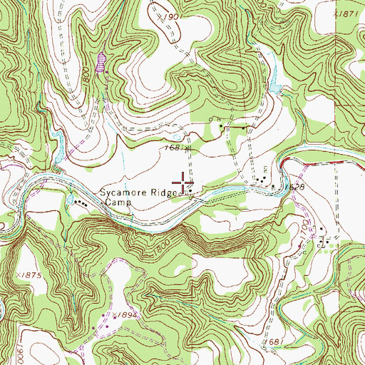 Topographic Map of Sycamore Ridge Camp, TX