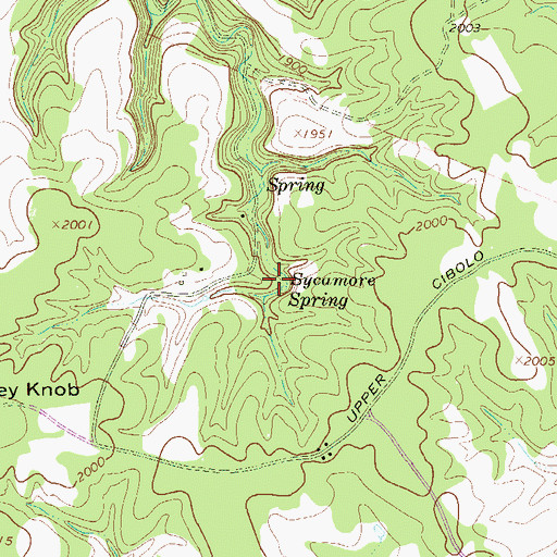 Topographic Map of Sycamore Spring, TX