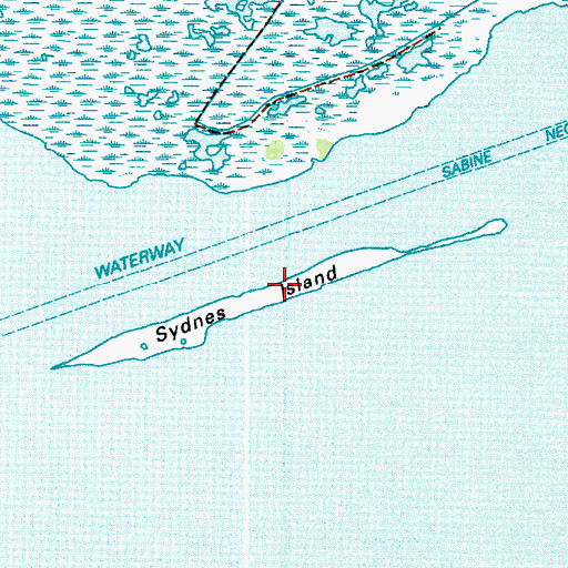 Topographic Map of Sydnes Island, TX