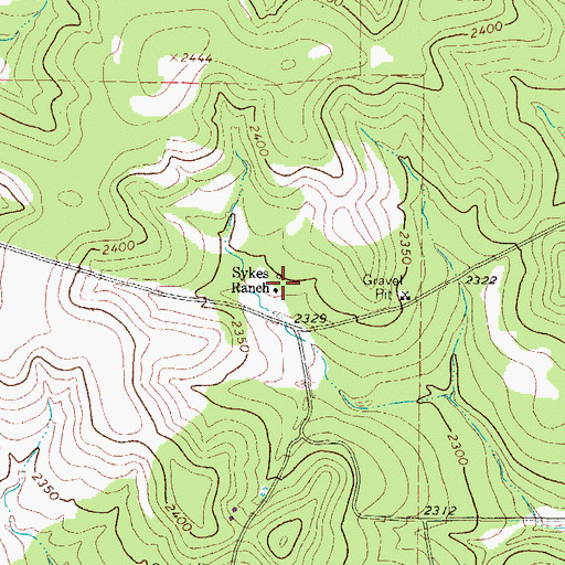 Topographic Map of Sykes Ranch, TX