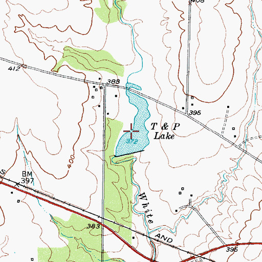 Topographic Map of T and P Lake, TX