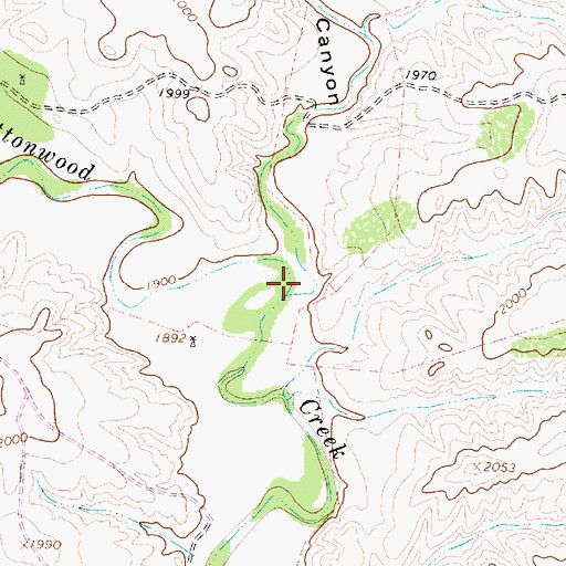 Topographic Map of T Bar Canyon, TX