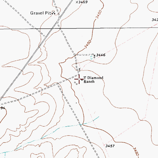 Topographic Map of T Diamond Ranch, TX