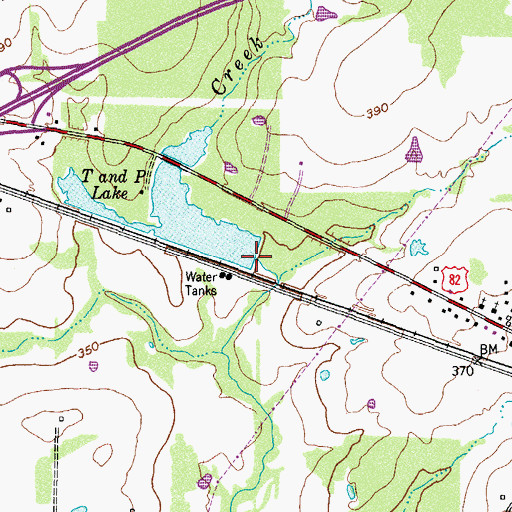 Topographic Map of T P Lake, TX