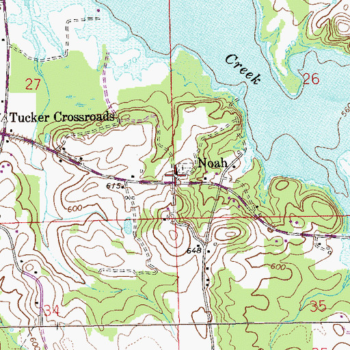 Topographic Map of Noah Baptist Church, AL