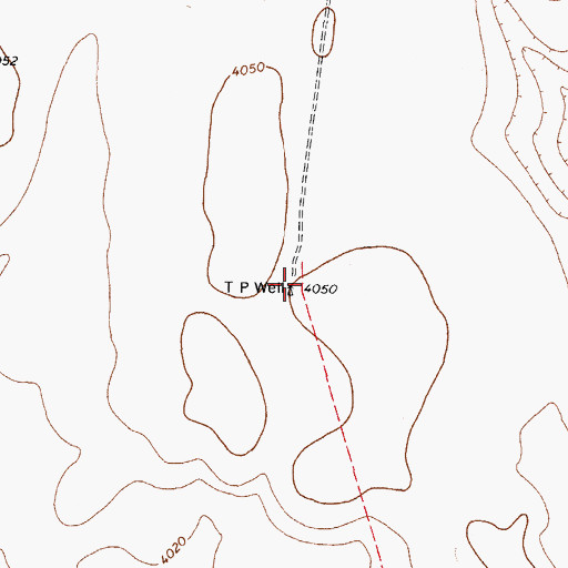 Topographic Map of T P Well, TX