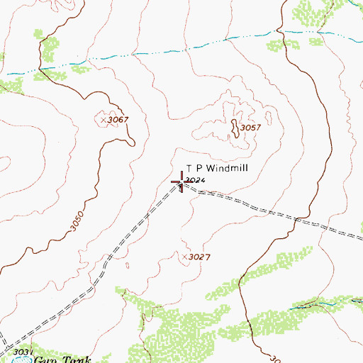 Topographic Map of T P Windmill, TX
