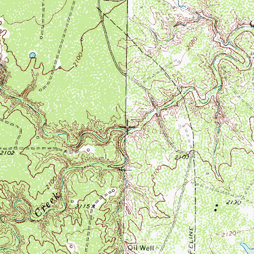 Topographic Map of T-O Creek, TX