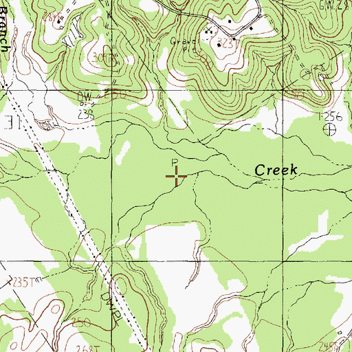 Topographic Map of Tabernacle Branch, TX