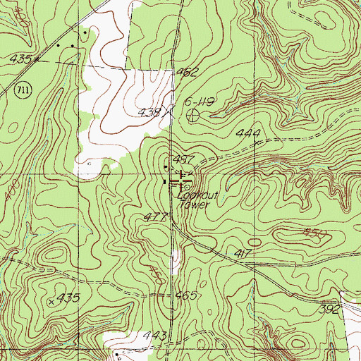 Topographic Map of Tabernacle Lookout, TX