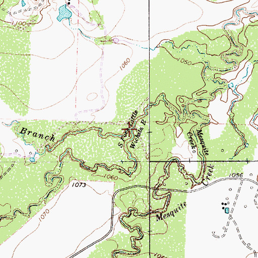 Topographic Map of Table Branch, TX