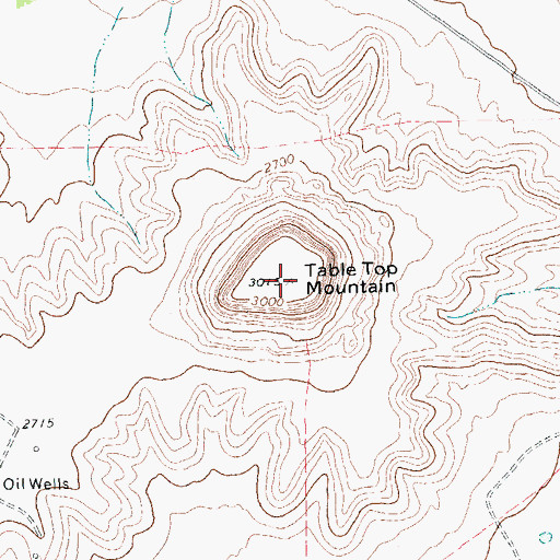 Topographic Map of Table Top Mountain, TX