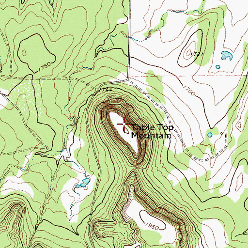 Topographic Map of Table Top Mountain, TX
